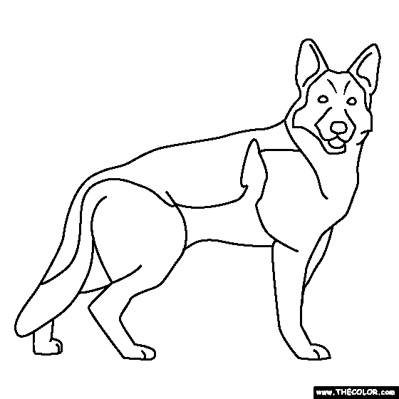 German Shepherd Coloring Page