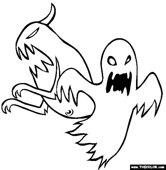 Halloween Ghosts Online Coloring Page