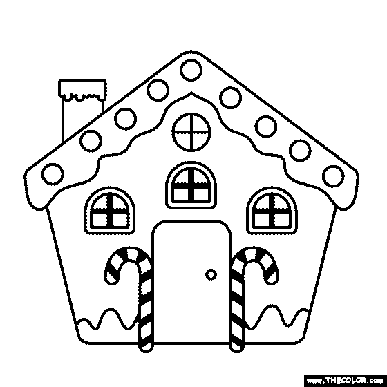 Gingerbread House Coloring Page