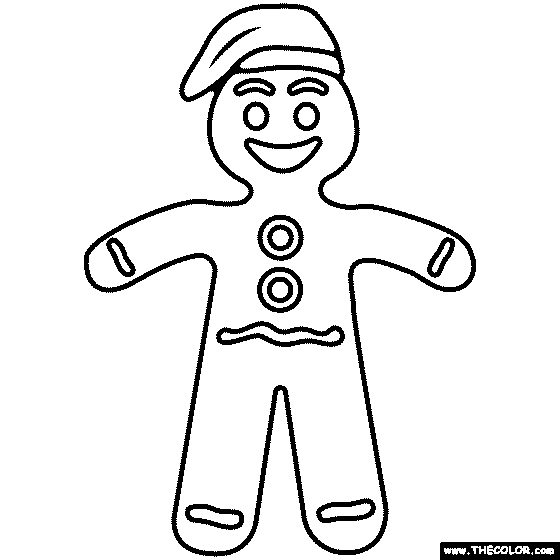 Gingerbread Man Coloring Page