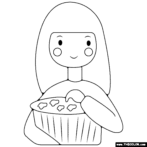 Girl Eating Popcorn Coloring Page Girl Eating Popcorn Coloring Page