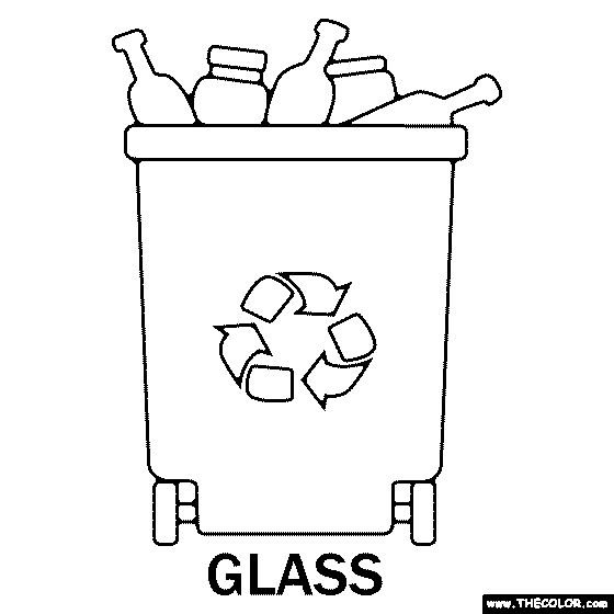 Glass Recycling Bin Coloring Page