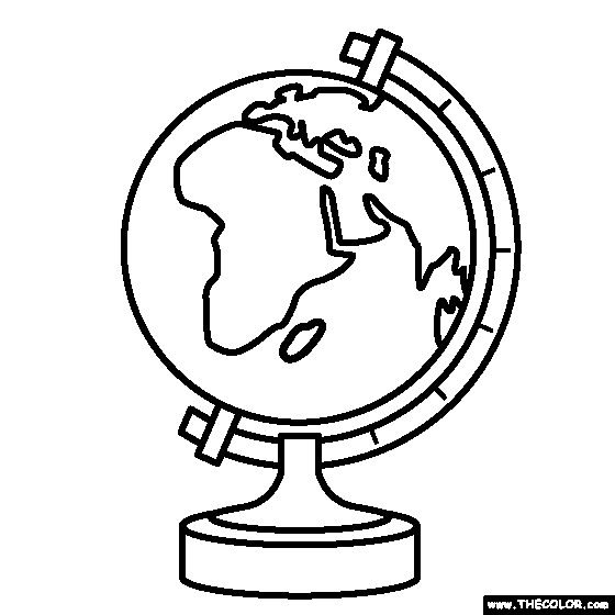 Globe Coloring Page