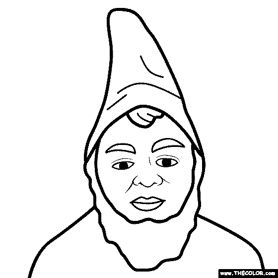 Gnome Face Coloring Page