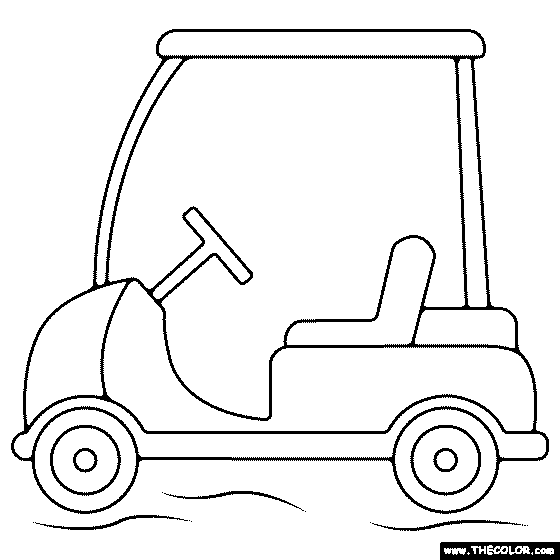 Golf Cart Coloring Page