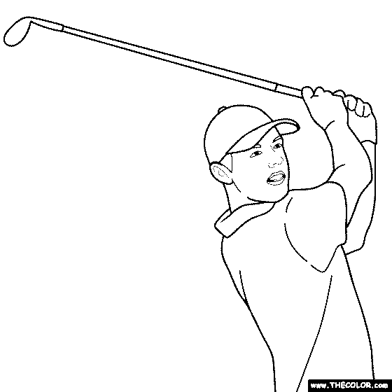 Golfer Coloring Page