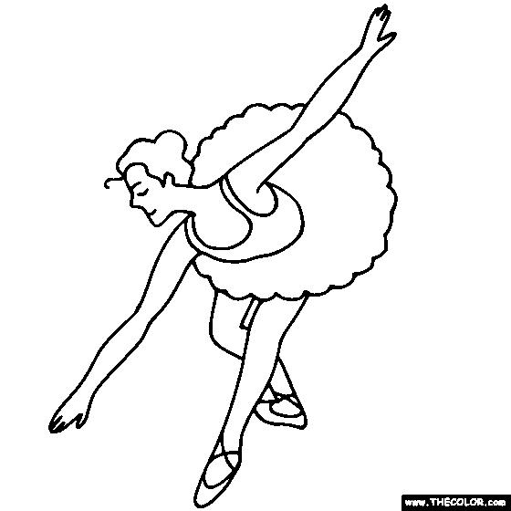 Graceful Ballet Dancer Coloring Page