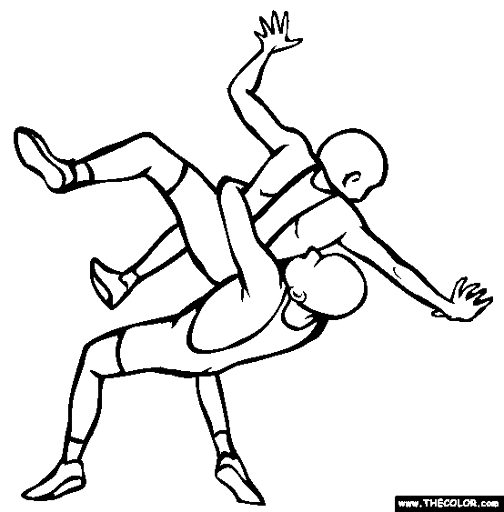 Greco Roman Wrestling Coloring Page