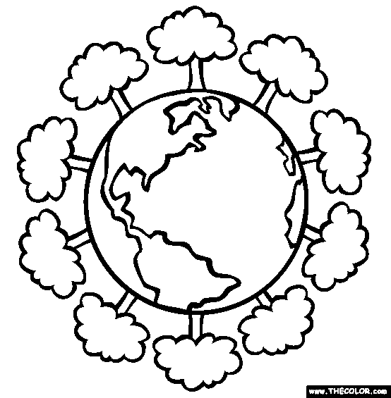 Green Earth Coloring Page