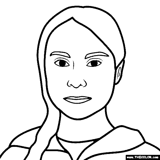 Greta Thunberg Coloring Page