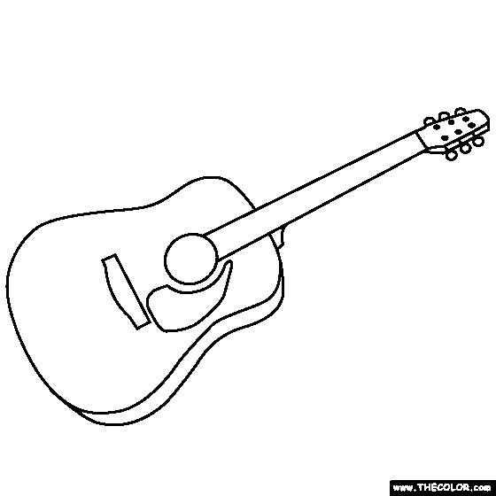 Guitar Coloring Page