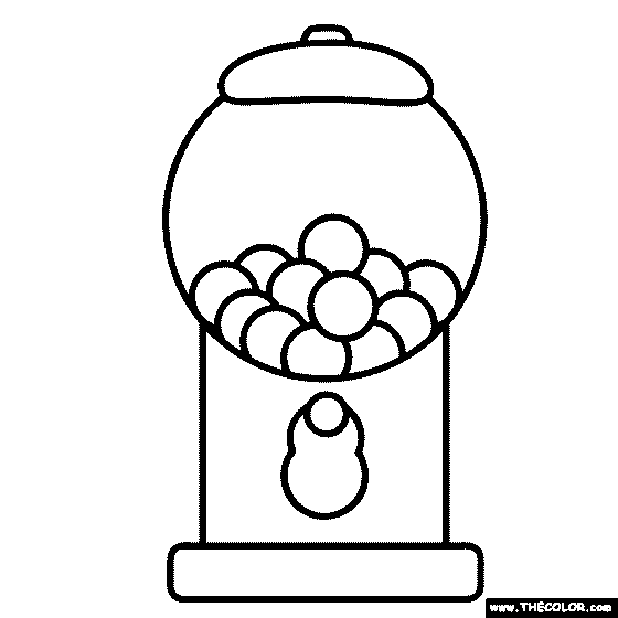 Gumball Machine Coloring Page