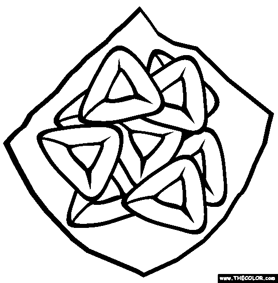 Hamantashen Coloring Page