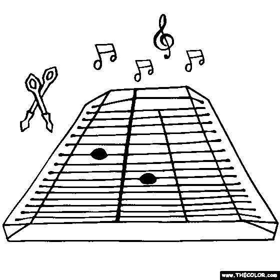 Hammered Dulcimer coloring page