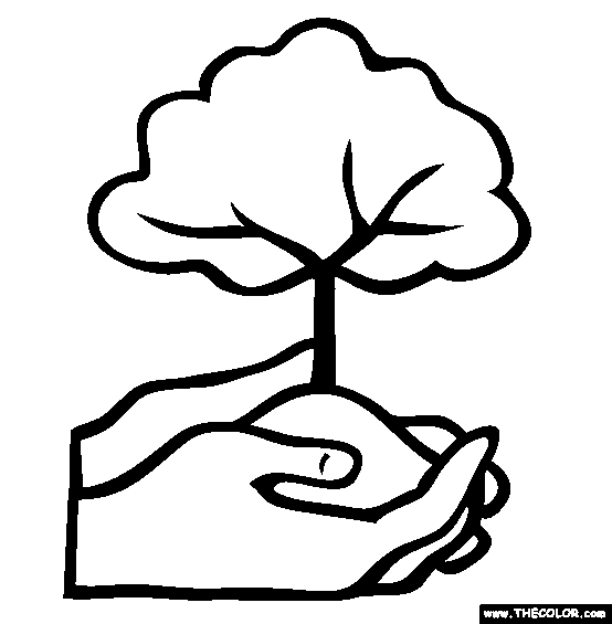 Planting A Small Tree Online Coloring Page