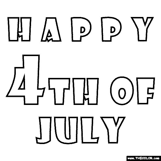 Happy 4th of July Coloring Page