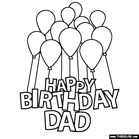 Happy Birthday Dad Coloring Page