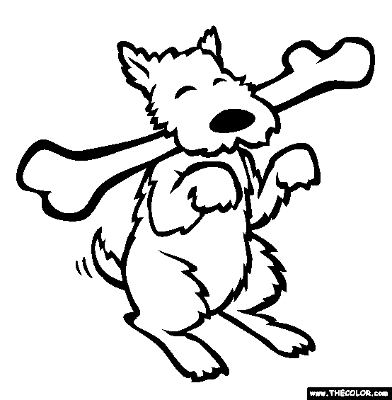 Happy Dog Coloring Page