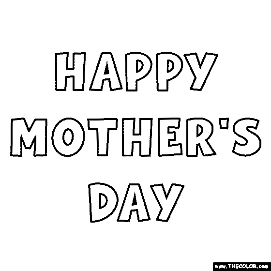 Happy Mothers Day Coloring Page