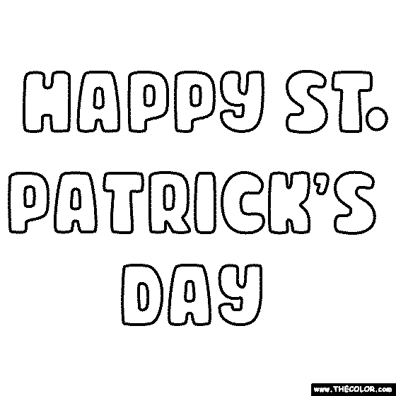 Happy St Patricks Day Coloring Page