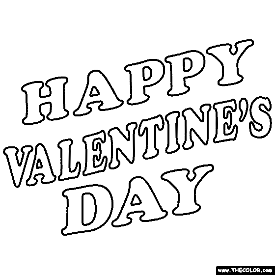 Happy Valentines Day Coloring Page