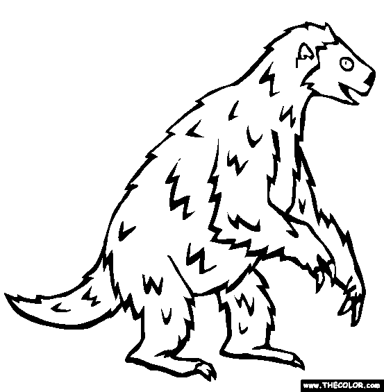 Harlans Ground Sloth Coloring Page