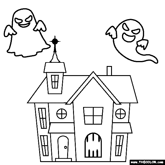 Haunted House Coloring Page