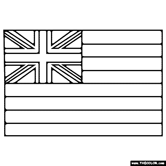 Hawaii State Flag Coloring Page