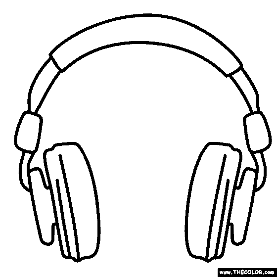 Headphones Coloring Page