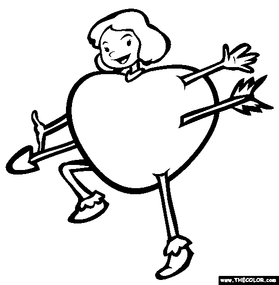 Halloween Heart Costume Online Coloring Page