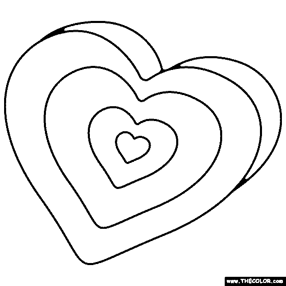 Heart Layers Coloring Page