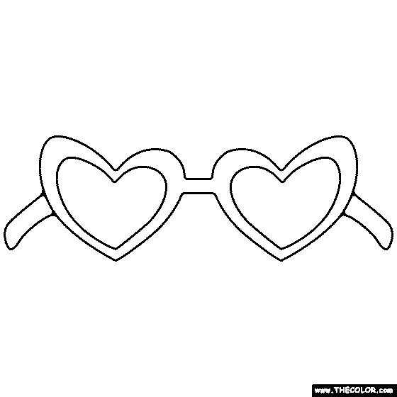 Heart Shaped Glasses Coloring Page