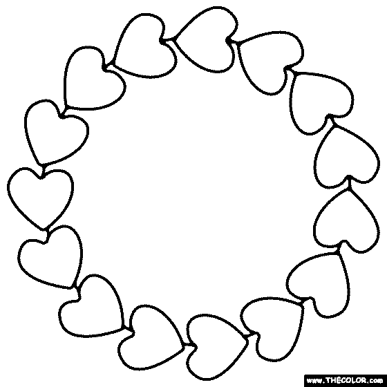 Heart Wreath Coloring Page