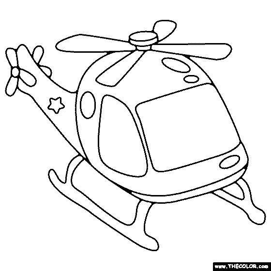 Helicopter Coloring Page