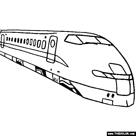 High Speed Train Online Coloring Page