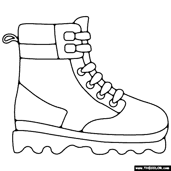 Hiking Boot Coloring Page