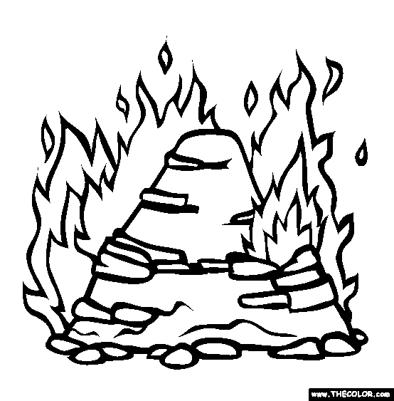 Holi Bonfire Coloring Page