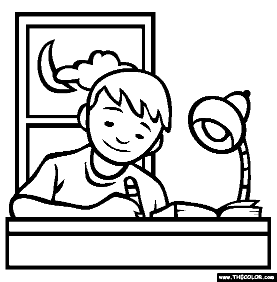 Homework Coloring Page