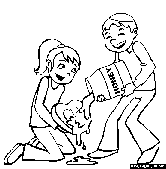 apples and honey coloring page