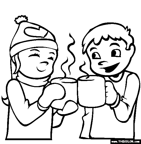 Hot Chocolate Coloring Page Free Hot Chocolate Online Coloring