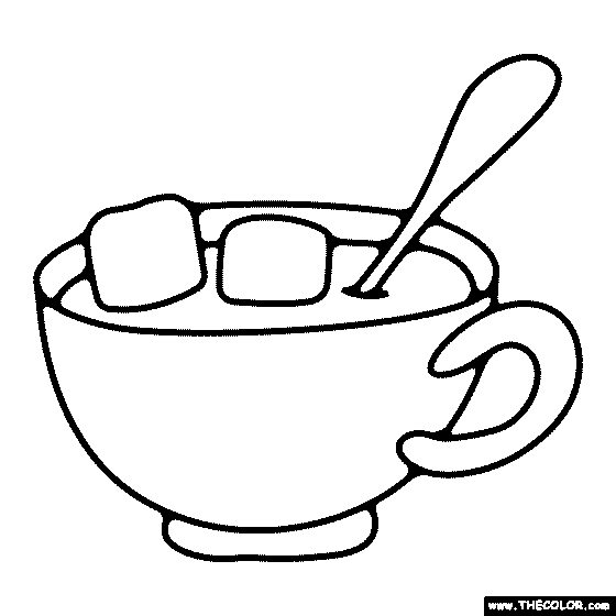 Hot Cocoa Coloring Page
