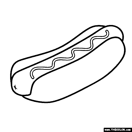 coloring pages of a hot dog