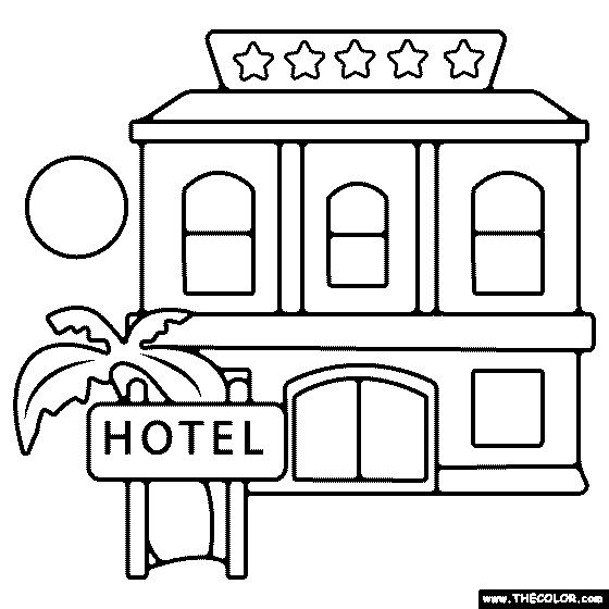 Hotel Coloring Page
