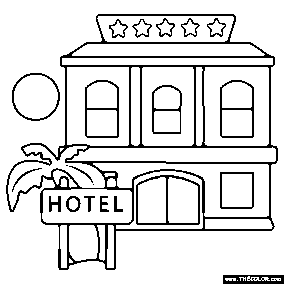 hotel coloring pages