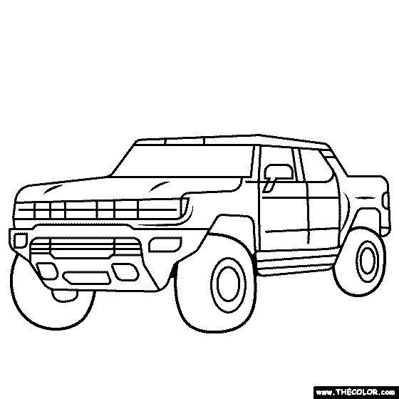 Hummer EV Coloring Page