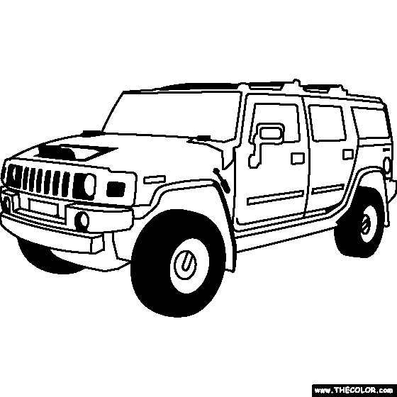 Hummer H2 Coloring Page