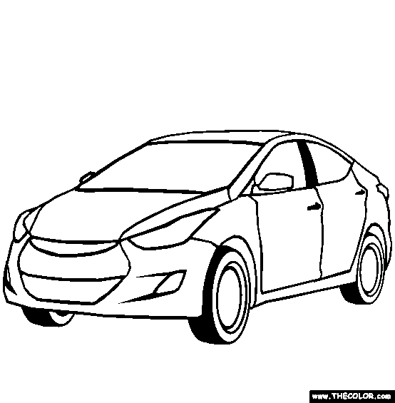 Hyundai Elantra Online Coloring Page 