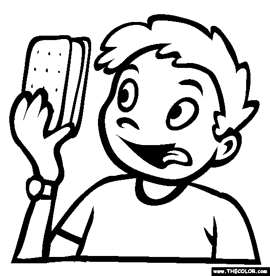 Ice Cream Sandwich Coloring Page