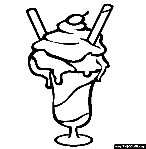 Ice Cream Sundae Coloring Page