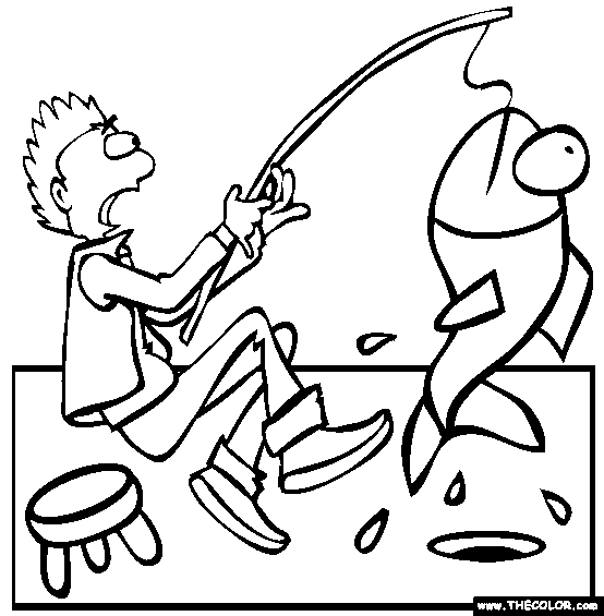 ice fishing coloring pages - photo #6